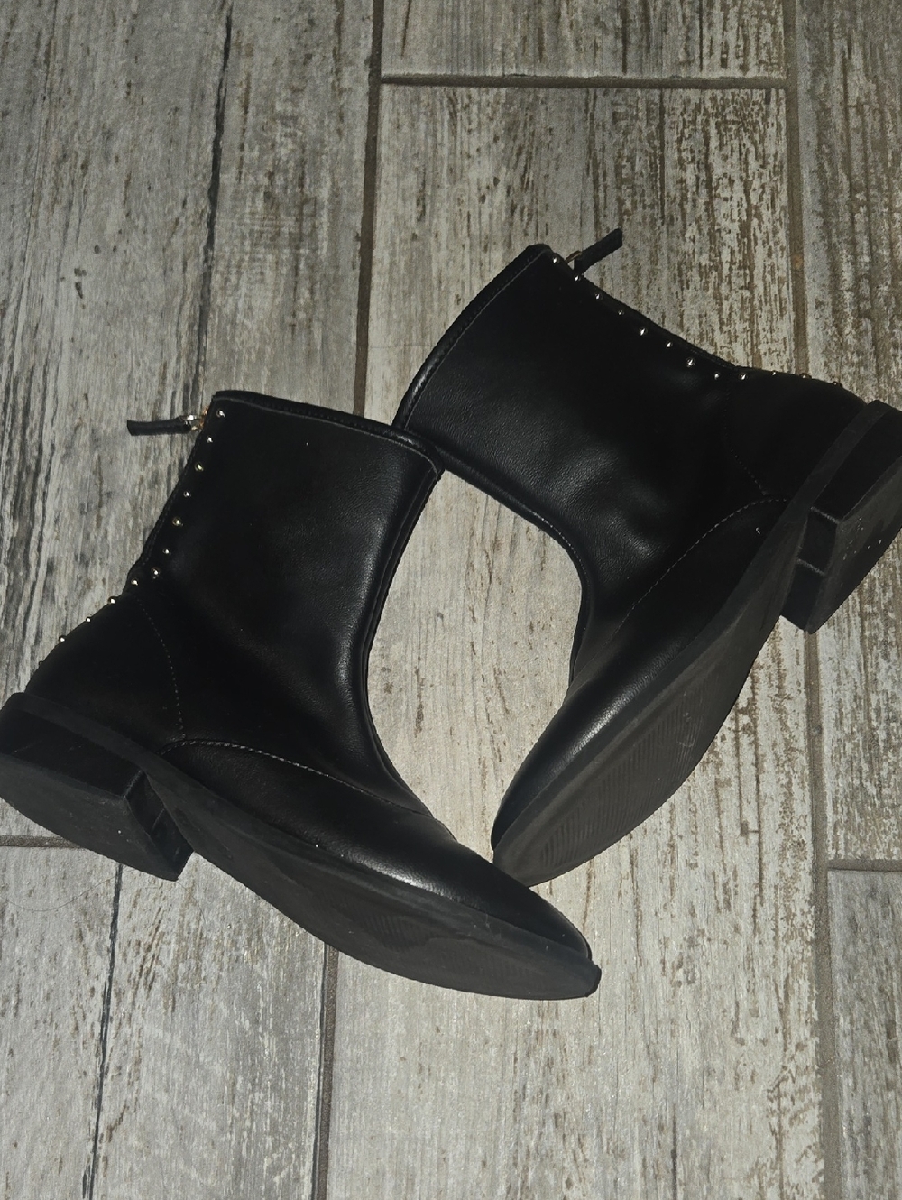 Zara Black Stud-Trim Kids Ankle Boots
